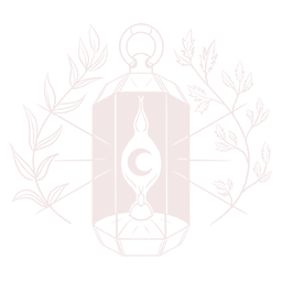 Artemisia Press Logo. Lantern surrounded by sprigs of Artemisia species contains a moon inside a glowing flame.